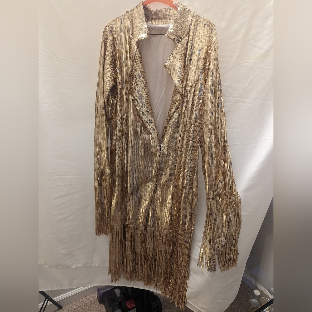 classy gold sequined dress midi